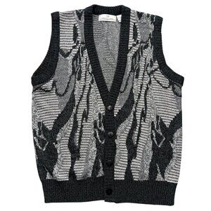 VTG 90s Circola Moda Classico Button Sweater Vest Normcore Academia Gray Mens L